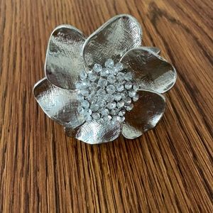Silver Aldo hinged floral bracelet